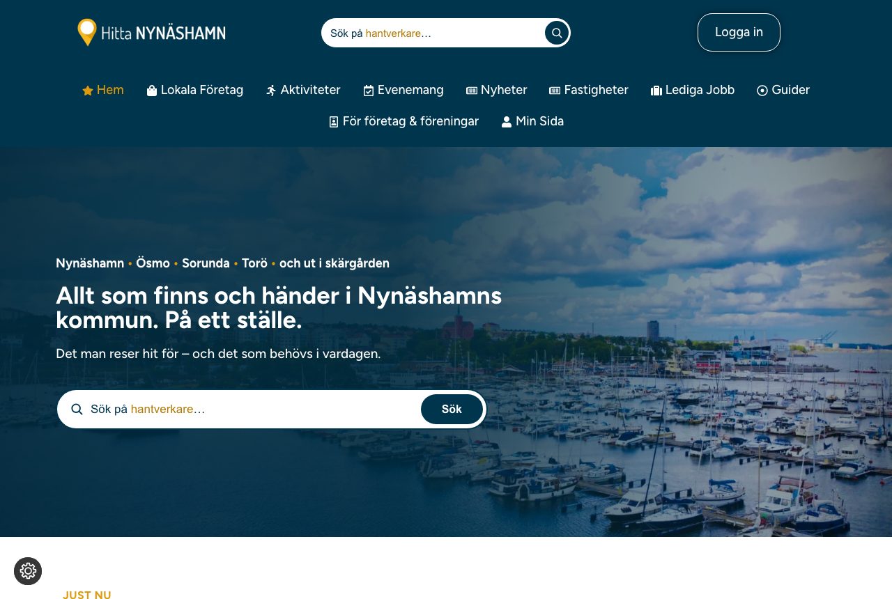 Startsidan för Hitta Nynäshamn
