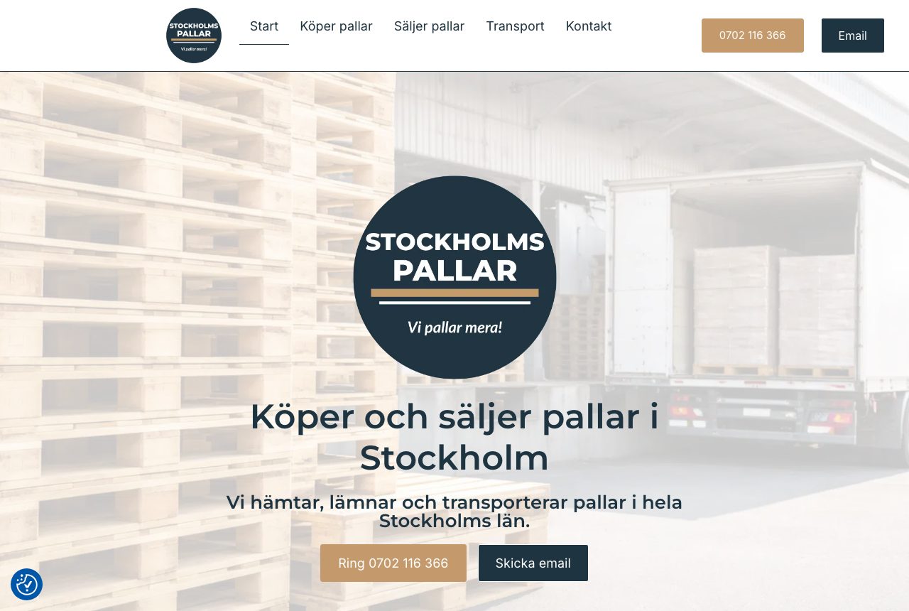 Startsidan för Stockholms Pallar