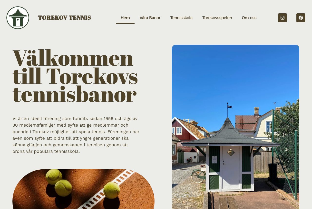 Startsidan för Torekov Tennis